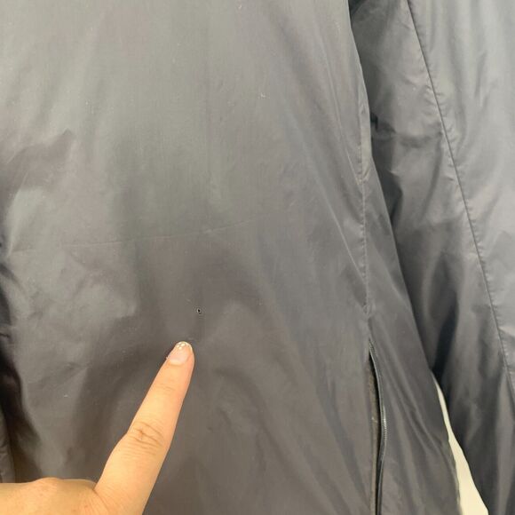 Eileen Fisher Stand Collar Winter Down Jacket Womens L Black Snap Button Puffer - Picture 4 of 16